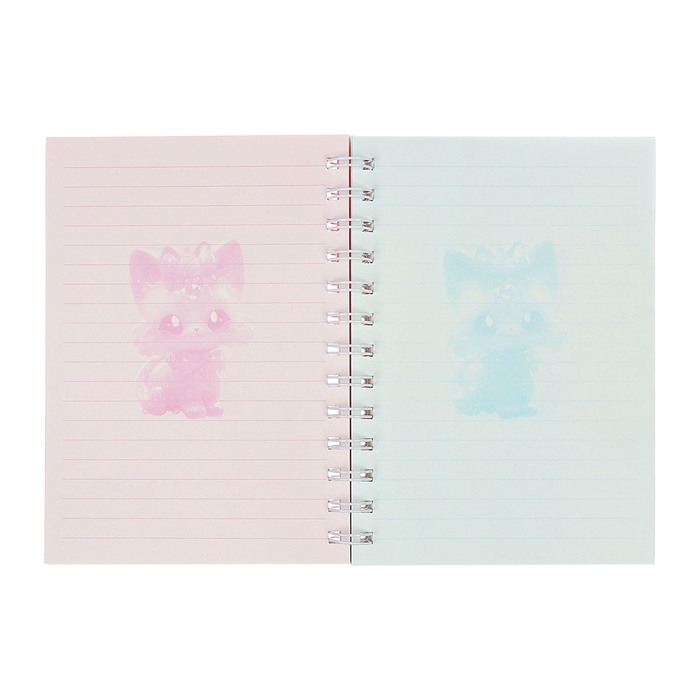 Записная книжка подарочная на гребне 80л,линия, цветной блок,обложка ПВХ 3D Кошка(17,6х13,5см)   105