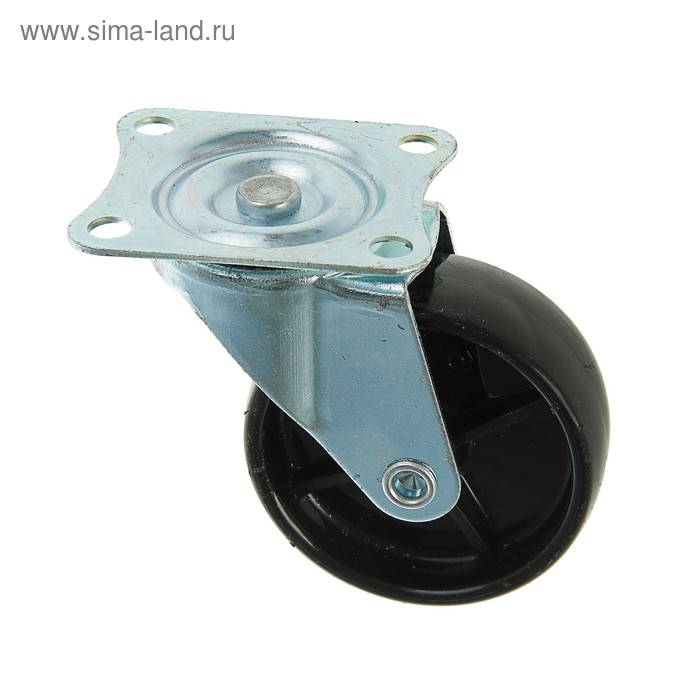 Колесо мебельное, d=75 мм, на площадке, чёрное Колесо мебельное, d=75 мм, на площадке, чёрное