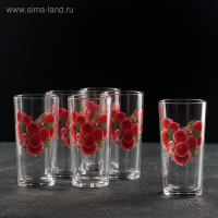 Набор стеклянных стаканов &laquo;Цветочное сердце&raquo;, 230 мл, 6 шт, рисунок МИКС