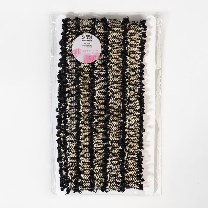 Тесьма декоративная «Твидовая», двусторонняя, 30 мм, 5 ± 0,5 м, цвет чёрный/белый Тесьма декоративная «Твидовая», двусторонняя, 30 мм, 5 ± 0,5 м, цвет чёрный/белый