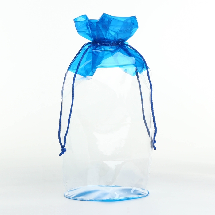 Косметичка на шнуре, цвет прозрачный/голубой