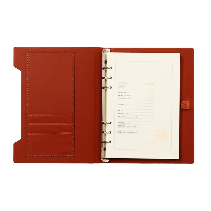 Органайзер на кольцах, формат А5, 90 листов, линия, обложка кожзам МИКС, с резинкой для ручки Органайзер на кольцах, формат А5, 90 листов, линия, обложка кожзам МИКС, с резинкой для ручки