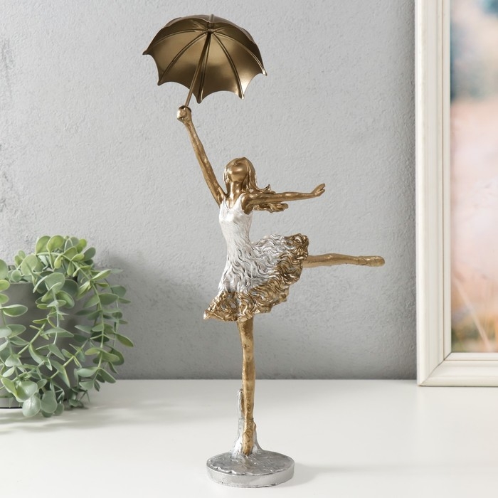 Сувенир полистоун "Девушка с зонтом" 19х7х28,5 см