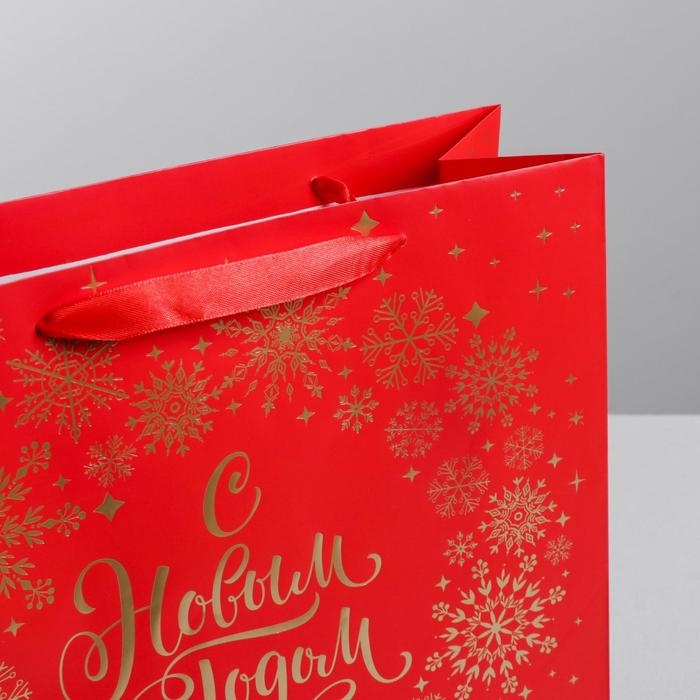 Пакет подарочный новогодний ламинированный квадратный «С Новым Годом!», 30 х 30 х 12см, Новый год Пакет подарочный новогодний ламинированный квадратный «С Новым Годом!», 30 х 30 х 12см, Новый год