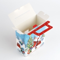 Подарочная коробка новогодняя новогодняя складная с 3D эффектом &laquo;Новогодний автобус&raquo;, 18 x 15 x 7.5 см, Новый год