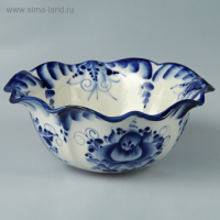 Салатник &laquo;Тюльпан&raquo;, 19х19х7,5 см, гжель