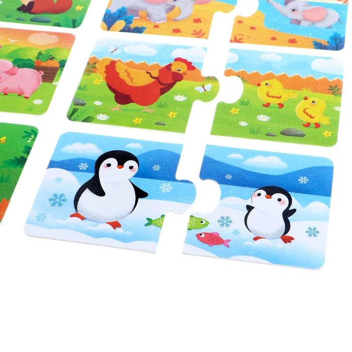 Парные пазлы &laquo;Где моя мама?&raquo;, 10 пазлов, 20 деталей