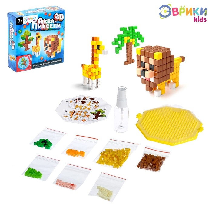 Аквапиксели «Сафари», 3 фигуры, 400 деталей Аквапиксели «Сафари», 3 фигуры, 400 деталей