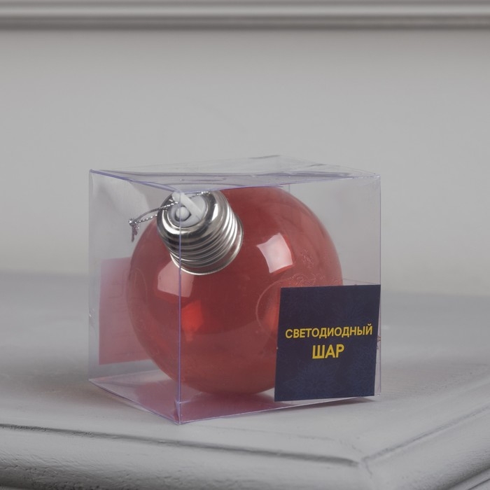 Ёлочный шар «Дед Мороз» красный, батарейки, 1 LED, свечение тёплое белое Ёлочный шар «Дед Мороз» красный, батарейки, 1 LED, свечение тёплое белое