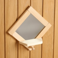 Зеркало "Малый ромб" с полкой и крючком, 20&times;20 см