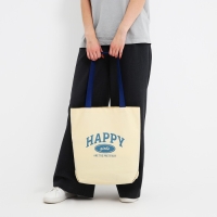 Шопер Happy girl, 40х12х38, цвет бежевый Шопер Happy girl, 40х12х38, цвет бежевый