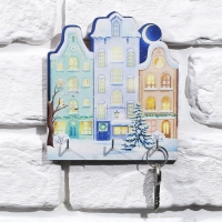 Ключница настенная новогодняя &laquo;Дома , ночь&raquo;, на Новый год