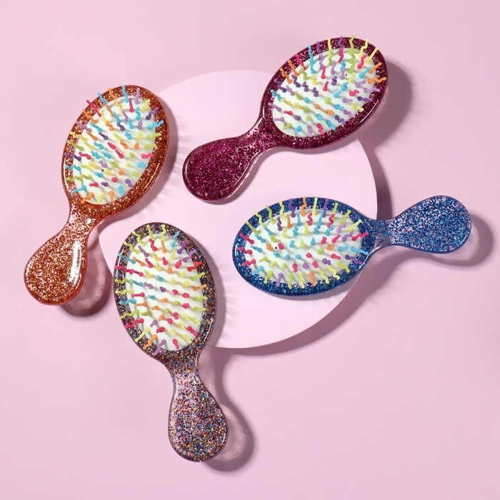 Расчёска - мини массажная, 5,5 &times; 13,5 см, цвет МИКС