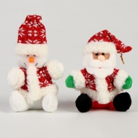 Мягкая игрушка «Новый год» на подвесе, виды МИКС Мягкая игрушка «Новый год» на подвесе, виды МИКС