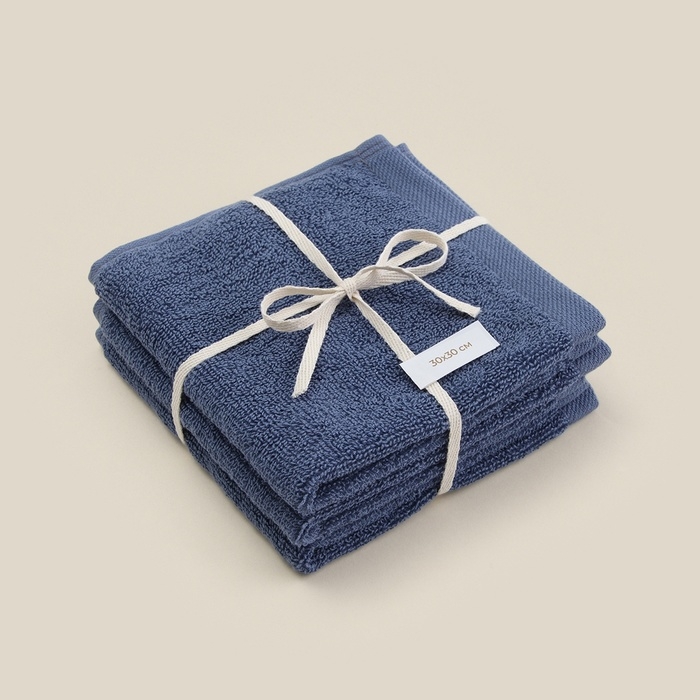 Набор салфеток SL HOME: Basic Набор салфеток SL HOME: Basic "Ривьера" 30х30 см - 3 шт., 100% хлопок, 530 г/м2