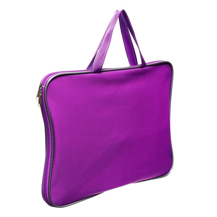 Папка с ручками текстильная А4, 360 х 270 х 20 мм, Папка с ручками текстильная А4, 360 х 270 х 20 мм, "Офис" 1Ш421, внутренний карман, фиолетовая