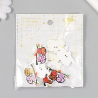 Набор пуговиц декоративных дерево "Совята на ветке" (набор 8 шт) 2х3,5 см