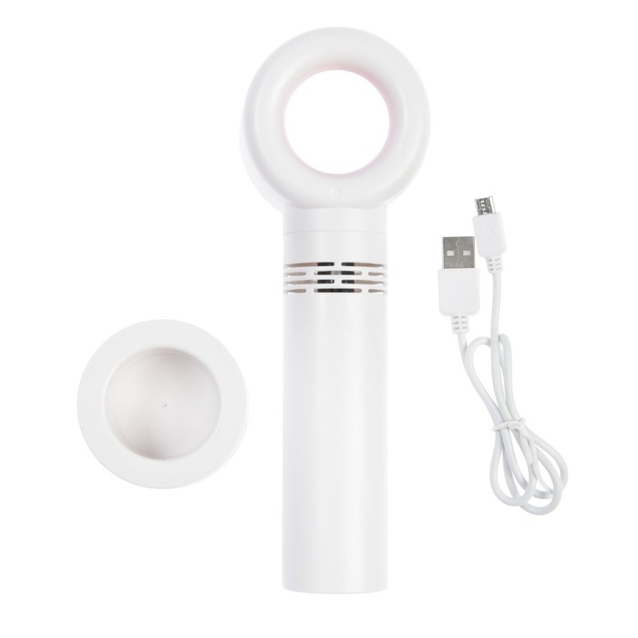 Портативный вентилятор LuazON LOF-06, безлопастный, 3 скорости, 800 мАч, белый Портативный вентилятор LuazON LOF-06, безлопастный, 3 скорости, 800 мАч, белый