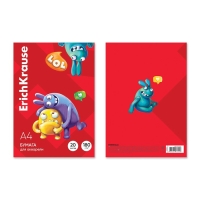 Бумага для акварели А4, 20 листов, ErichKrause Jolly Friends, блок 180 г/м&sup2;, 100% белизна, в картонной папке