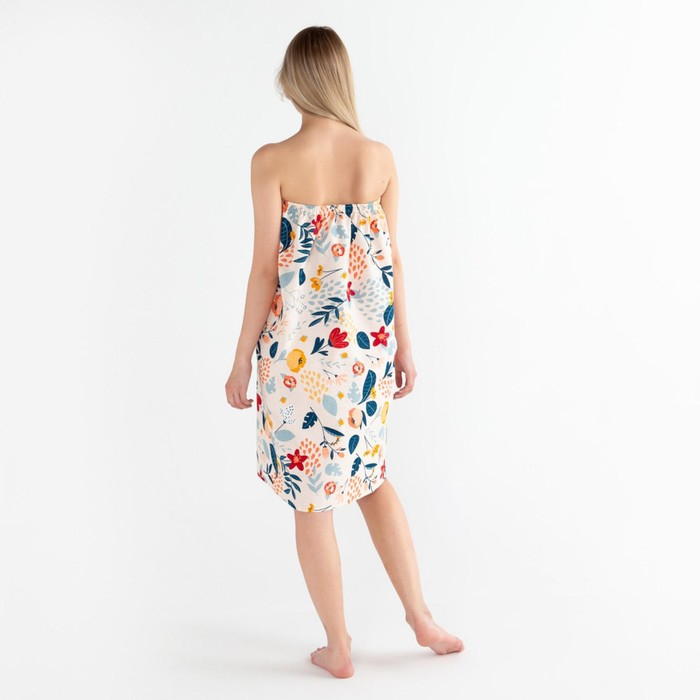 Полотенце для бани &laquo;Цветочное поле&raquo; женское парео, 80х150&plusmn;4 см, 100% хл, ваф. полотно, 160 гр/м2