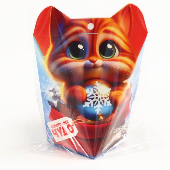 Новый год! Шоколад молочный в упаковке &laquo;Котик&raquo;, 5 гр х 4 шт