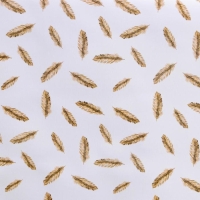 Клеёнка на стол на тканевой основе Доляна &laquo;Пёрышки&raquo;, ширина 137 см, рулон 20 м, толщина 0,22 мм, цвет белый