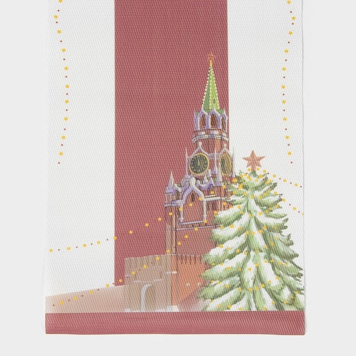 Дорожка новогодняя на стол Доляна &laquo;Московский мишка&raquo;, сервировочная, 180&times;30 см