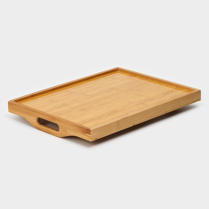 Поднос с ручками Доляна Striata, 41&times;28&times;5 см, бамбук