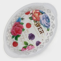 Поднос пластиковый &laquo;Вензель&raquo;, 30,5&times;21,5 см, рисунок МИКС