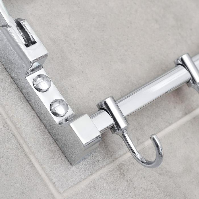 Полка откидная с двигающимися крючками Accoona A141, 57&times;30 см, цвет хром