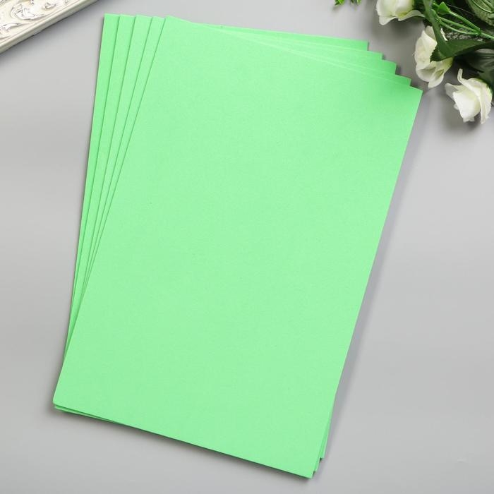 Фоамиран Фоамиран "Яркий салат" 2 мм (набор 5 листов) формат А4