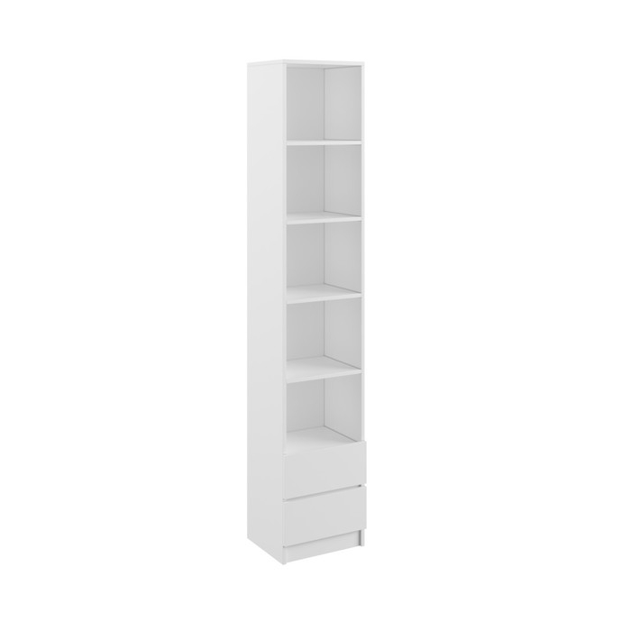 Стеллаж с 2-мя ящиками Мадера, 400х350х2100, Белый Стеллаж с 2-мя ящиками Мадера, 400х350х2100, Белый