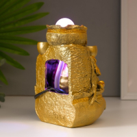 Фонтан настольный от сети, подсветка "Мешок с золотыми слитками" золото 21х15х12 см Фонтан настольный от сети, подсветка "Мешок с золотыми слитками" золото 21х15х12 см