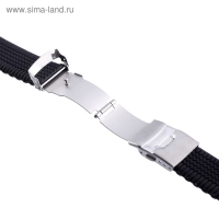 Ремешок для часов "Соломон" 24 мм, силикон, l-20 см, черный,