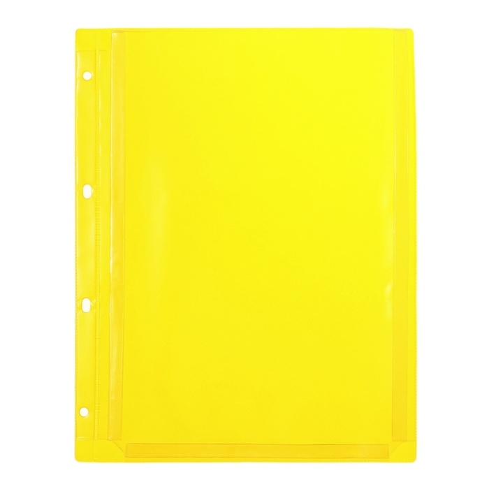 Файл-вкладыш А4,180 мкм, Calligrata TOP, ПВХ, с расширением, матовый, вертикальный, 5 штук, дынно-желтый