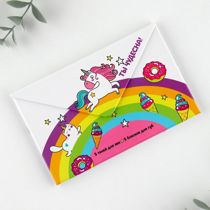 Набор косметики для девочки &laquo;Ты чудесна&raquo;, тени 5 цв по 1,3 гр, блеск 5 цв по 0,8 гр