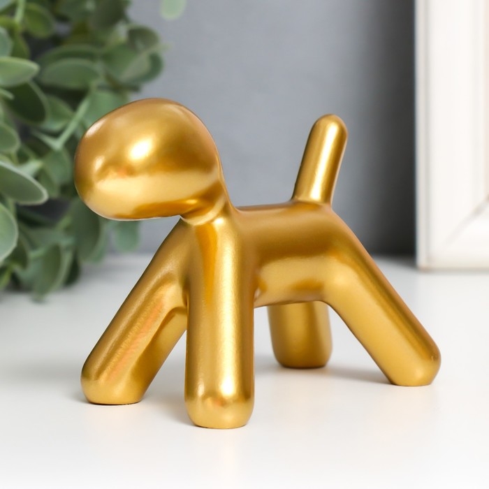 Сувенир полистоун "Собака" золото 10х7,8х5,4 см