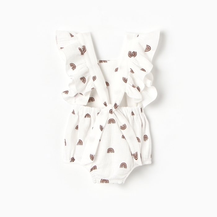 Комбинезон с рюшами Крошка Я Муслин,р. 74-80, молочный