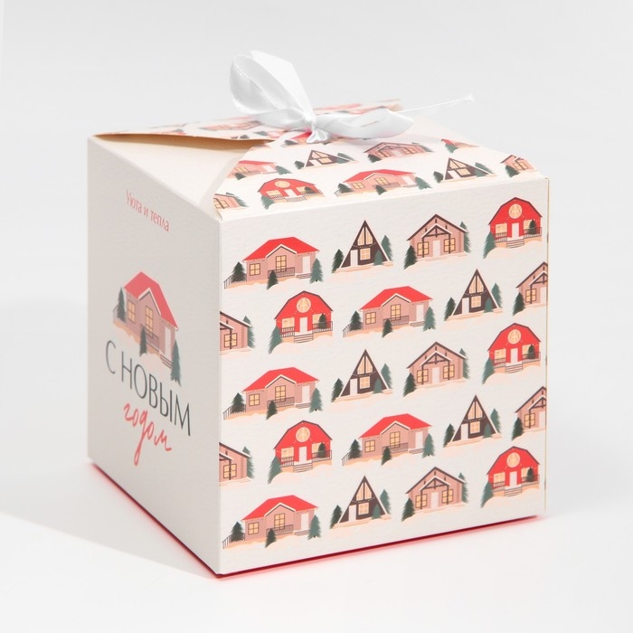 Коробка подарочная новогодняя складная «Хюгге», 12 х 12 х 12 см, Новый год Коробка подарочная новогодняя складная «Хюгге», 12 х 12 х 12 см, Новый год