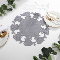 Салфетка новогодняя декоративная Доляна «Колокольчики», цвет серый, d 30 см, фетр Салфетка новогодняя декоративная Доляна «Колокольчики», цвет серый, d 30 см, фетр