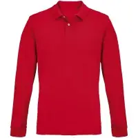 Рубашка поло унисекс с длинным рукавом Pacific LSL, красная, размер XXL