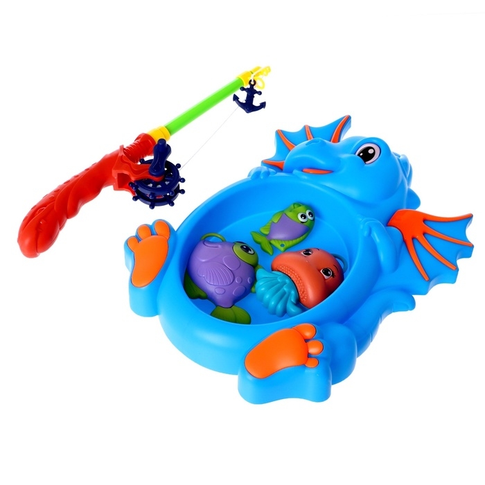 Рыбалка &laquo;Морской дракон&raquo;, 10 рыбок, 2 удочки, сачок, цвета МИКС