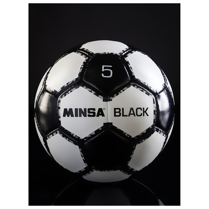 Футбольный мяч MINSA Black, ручная сшивка, 32 панели, р. 5, PU Футбольный мяч MINSA Black, ручная сшивка, 32 панели, р. 5, PU