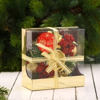 Подсвечник на одну свечу "Грациозо" с ягодками, 13 см отв d-4 см