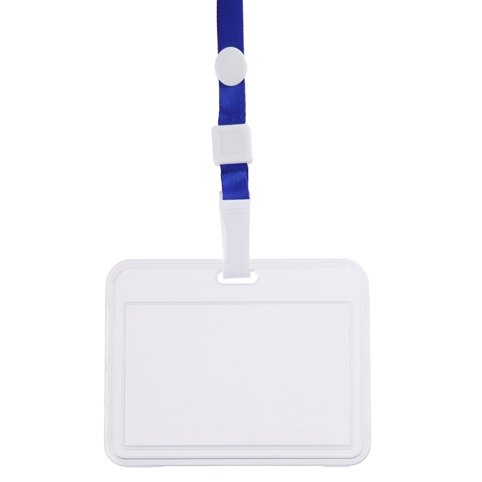 Бейдж горизонтальный 85 х 54 мм, ErichKrause книжка, прозрачный корпус, текстильная лента, цвет микс