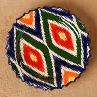 Тарелка Риштанская Керамика "Атлас", рифленая, 17 см Тарелка Риштанская Керамика "Атлас", рифленая, 17 см