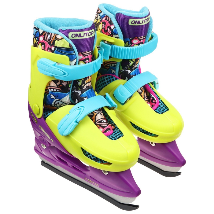 Коньки детские раздвижные ONLITOP &laquo;Комиксы&raquo;, р. 30-33