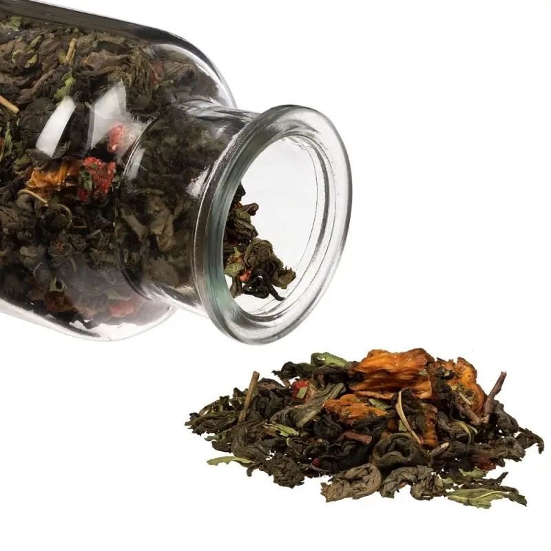 Чай «Сокочай», мини, зеленый с соком ананаса, с кусочками ананаса, клубникой и мятой Чай «Сокочай», мини, зеленый с соком ананаса, с кусочками ананаса, клубникой и мятой