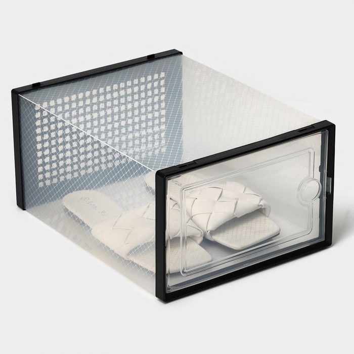 Коробка для хранения обуви с дверцей Доляна Large size, 26&times;33,5&times;16,5 см, 2 шт