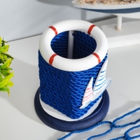 Карандашница "Морской стиль" круглая 10*8,5см , микс Карандашница "Морской стиль" круглая 10*8,5см , микс